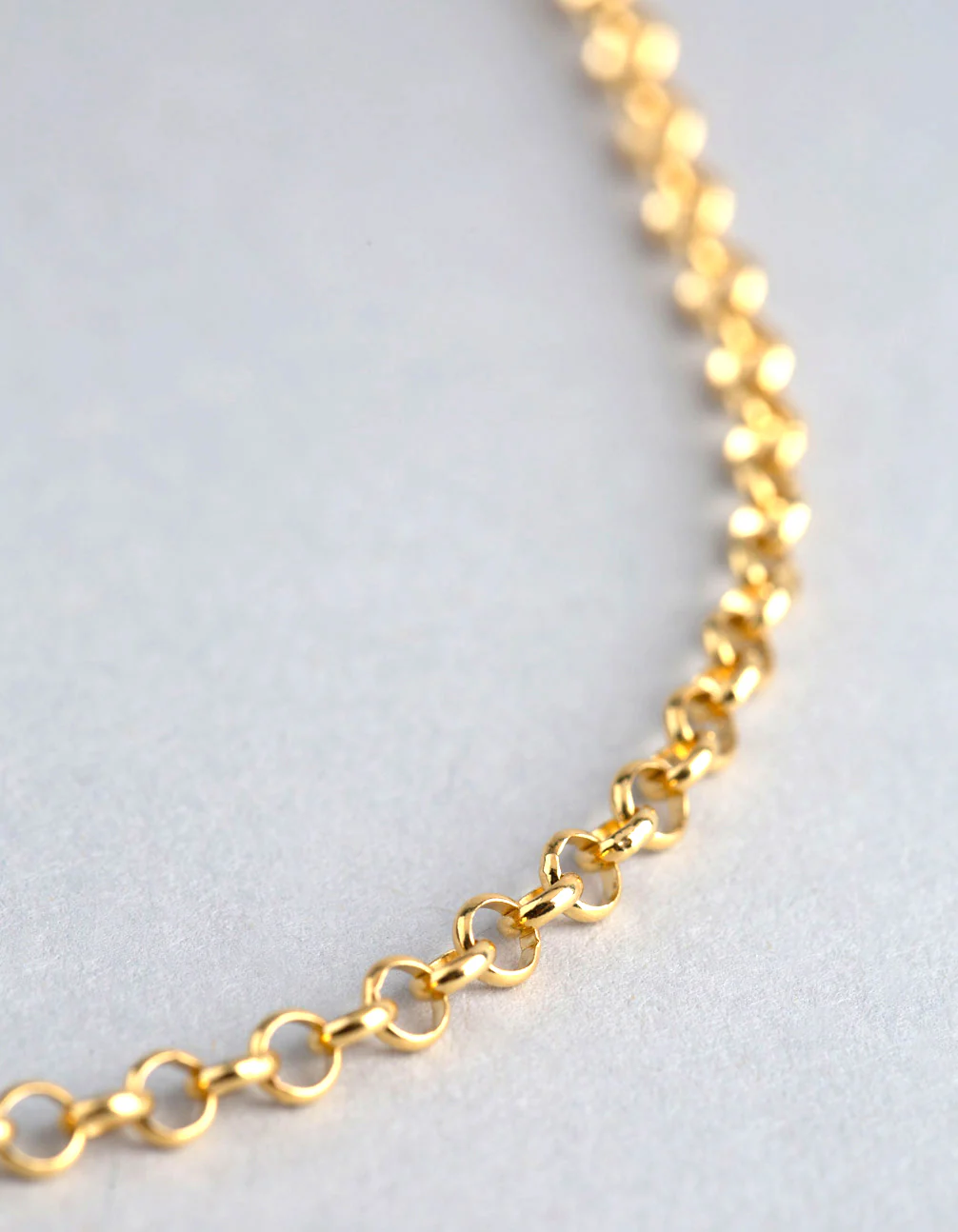 Gold Plated Sterling Silver Rolo Chain Necklace - Image 3