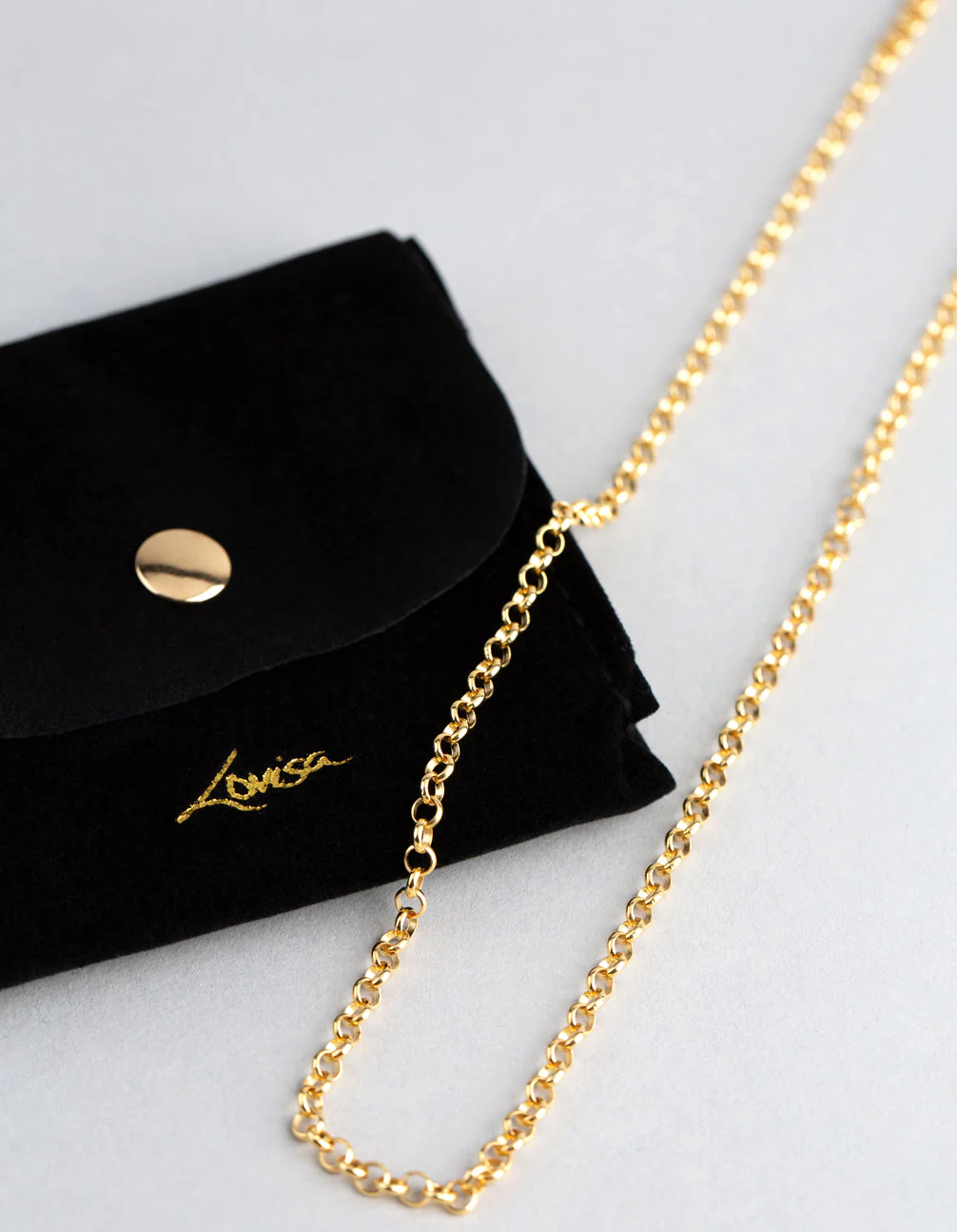 Gold Plated Sterling Silver Rolo Chain Necklace - Image 4