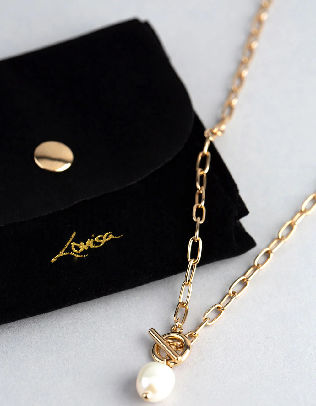 Gold Plated Sterling Silver Freshwater Pearl T&O Necklace - Image 4