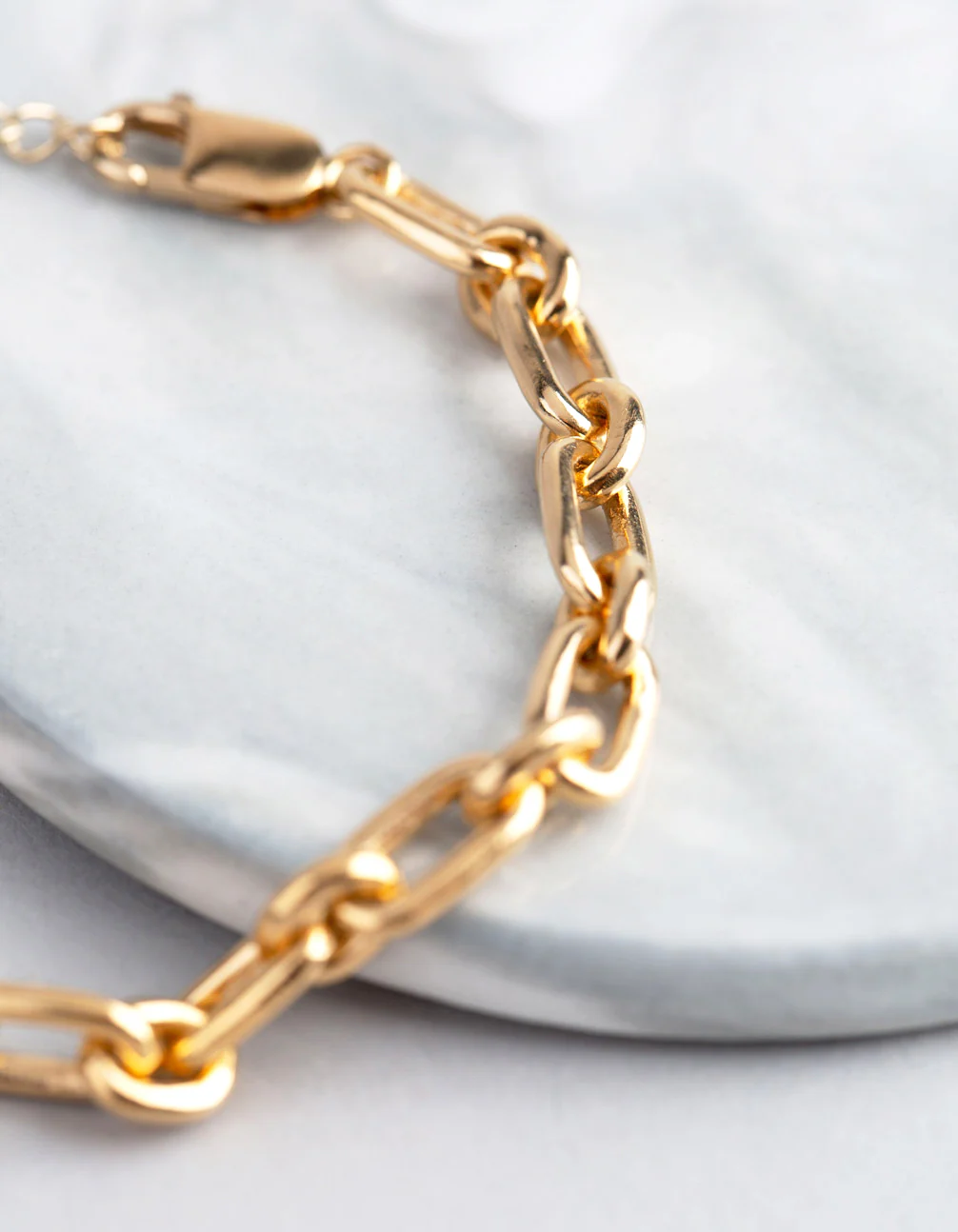 Gold Plated Sterling Silver Long & Short Chain Bracelet - Image 2