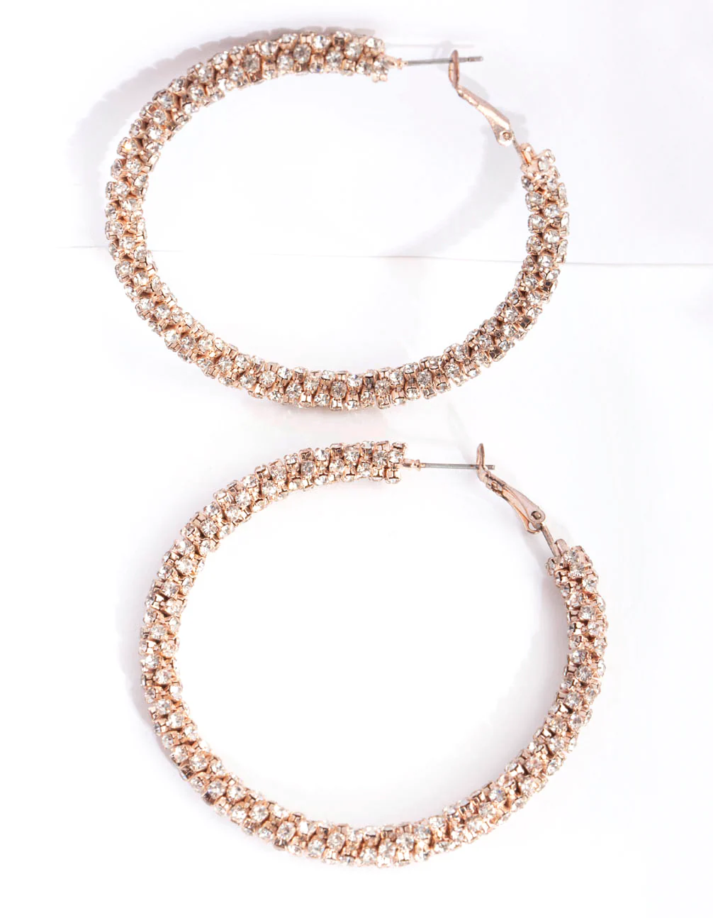Gold Stone Cluster Hoop Earrings - Image 3