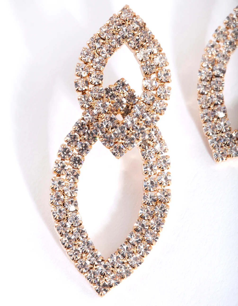 Gold Cupchain Double Leaf Earrings - Image 2