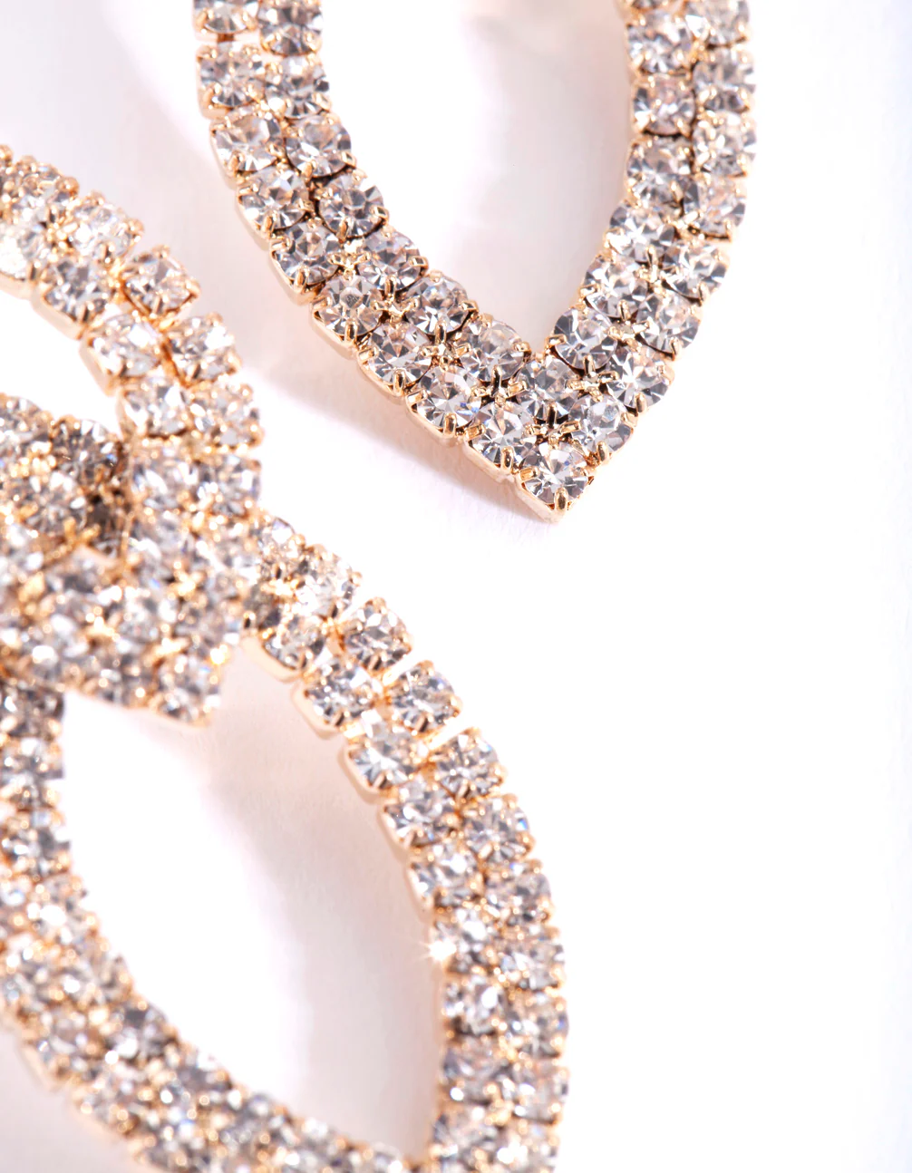 Gold Cupchain Double Leaf Earrings - Image 3