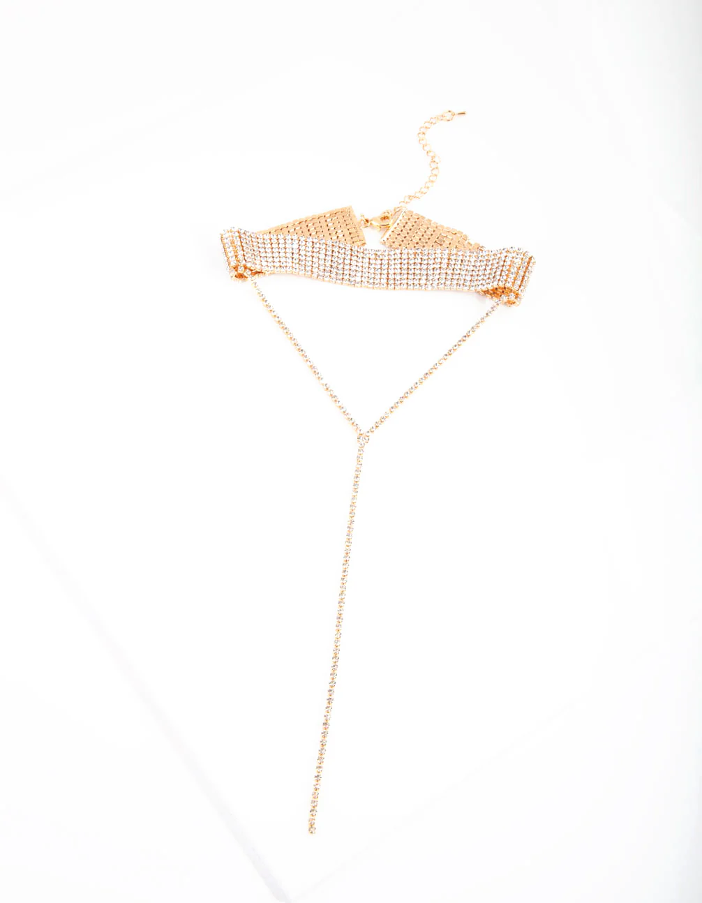 Gold Diamante Statement Y Neck Choker - Image 2