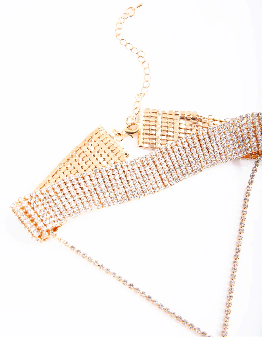 Gold Diamante Statement Y Neck Choker - Image 3