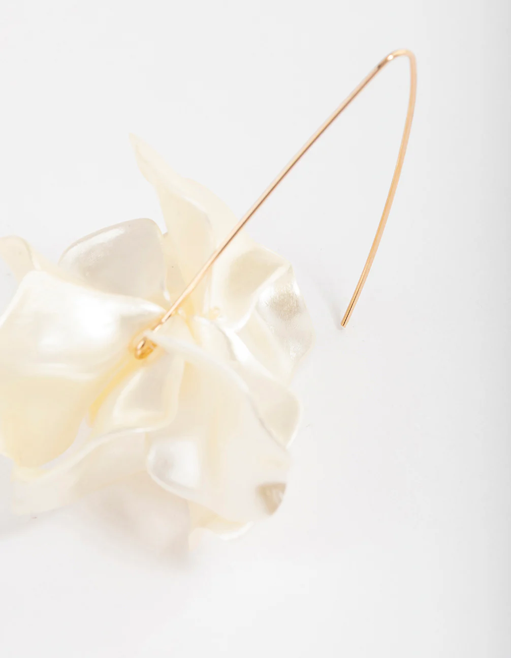 Gold Frosted Flower Drop Earrings - Image 3