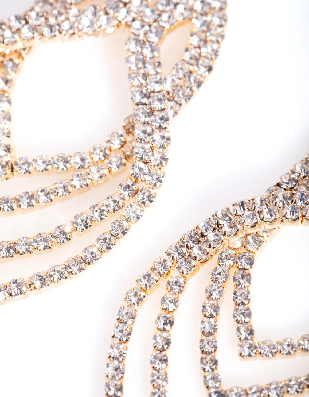 Gold Layered Tiered Drop Earrings - Image 3
