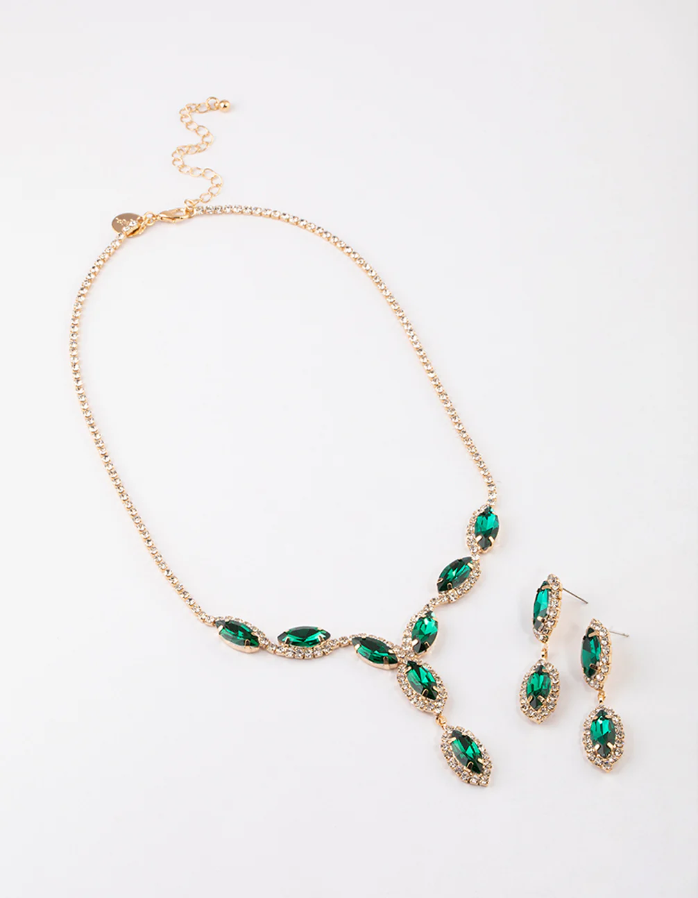 Gold Marquise Surrounded Jewellery Set - Image 2