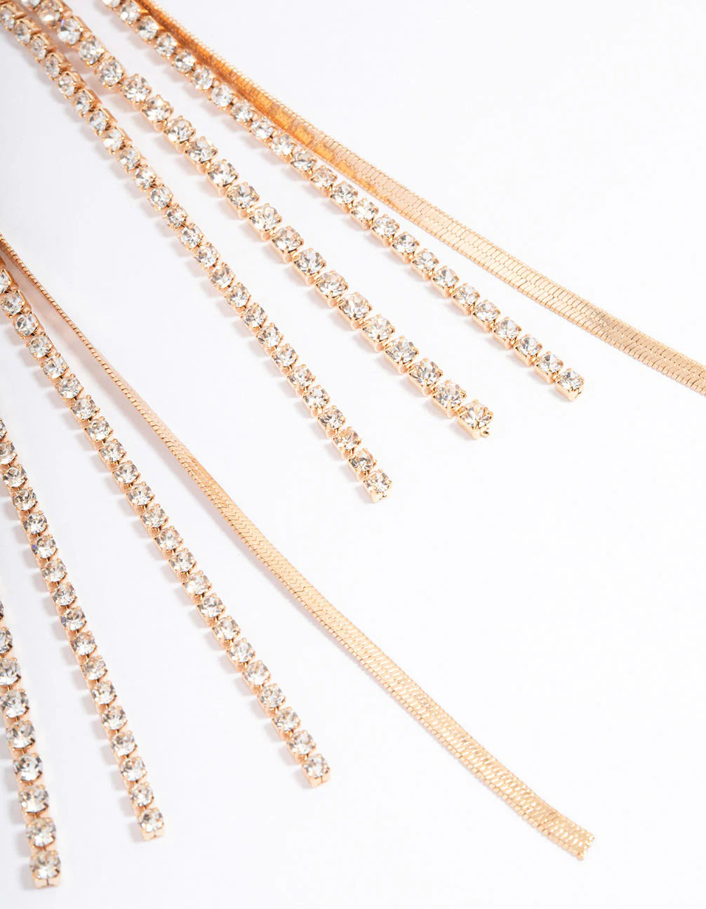 Gold Slim Mixed Chain Earrings - Image 3