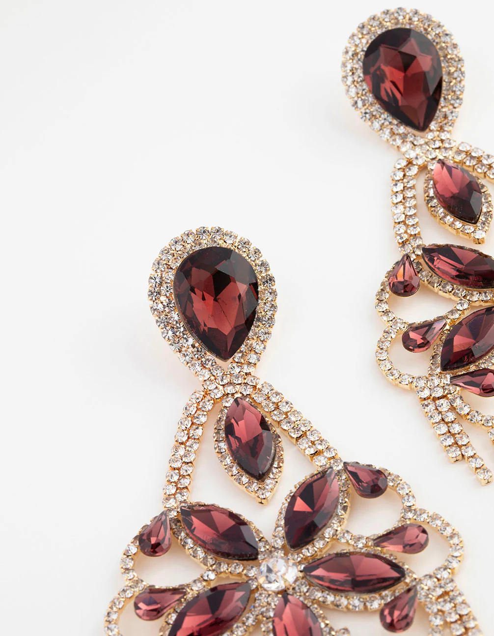 Gold Statement Glam Drop Earrings - Image 2