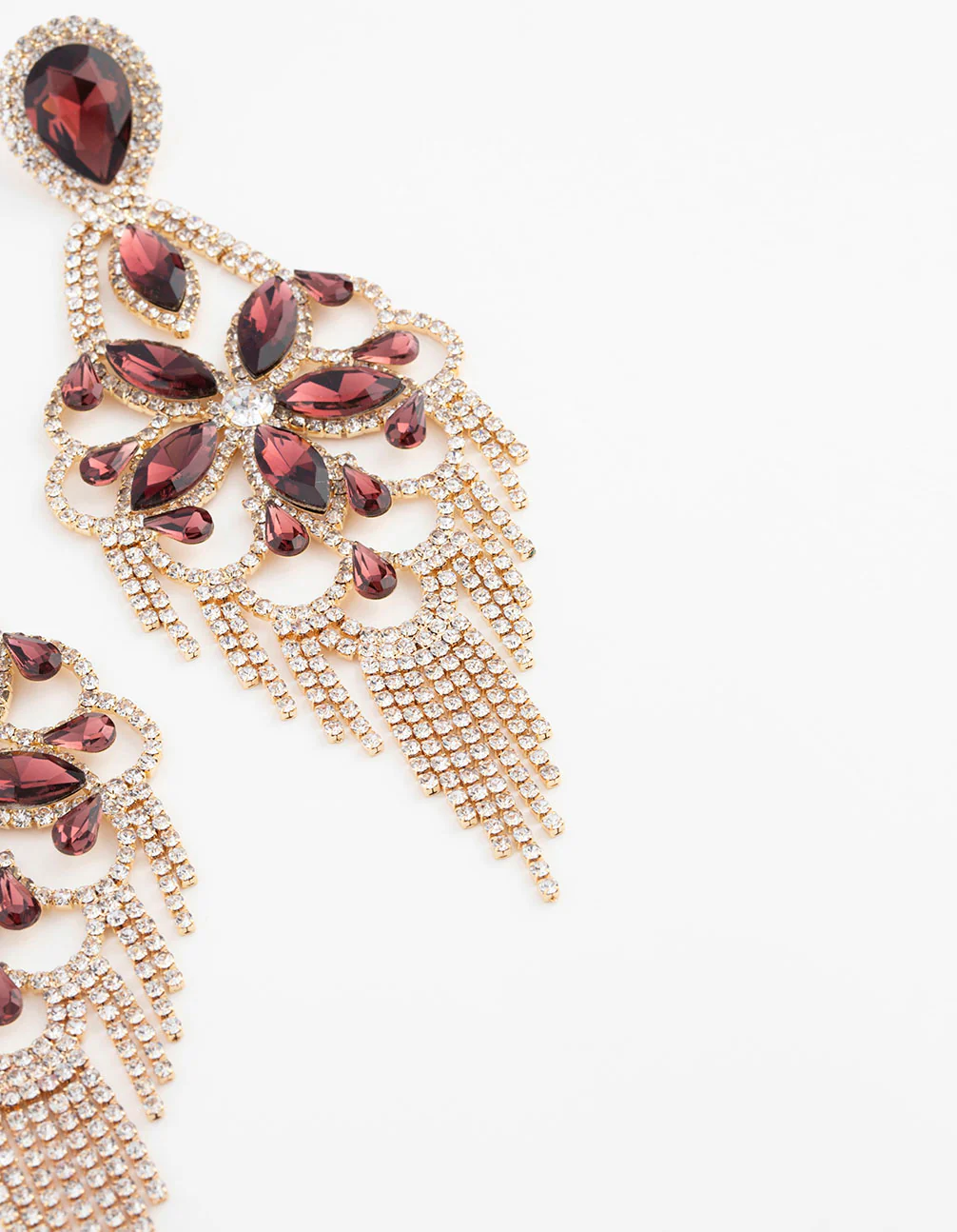 Gold Statement Glam Drop Earrings - Image 3