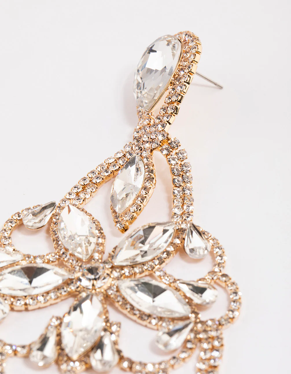 Gold Statement Glam Drop Earrings - Image 3
