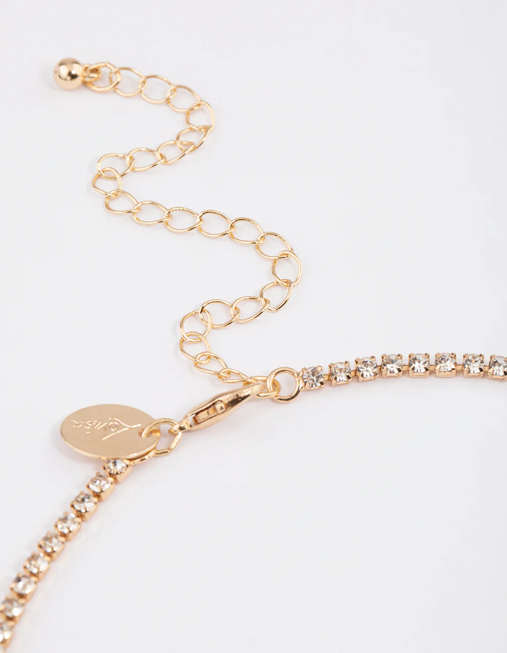 Gold Teardrop Surrounded Earrings & Necklace Set - Image 3