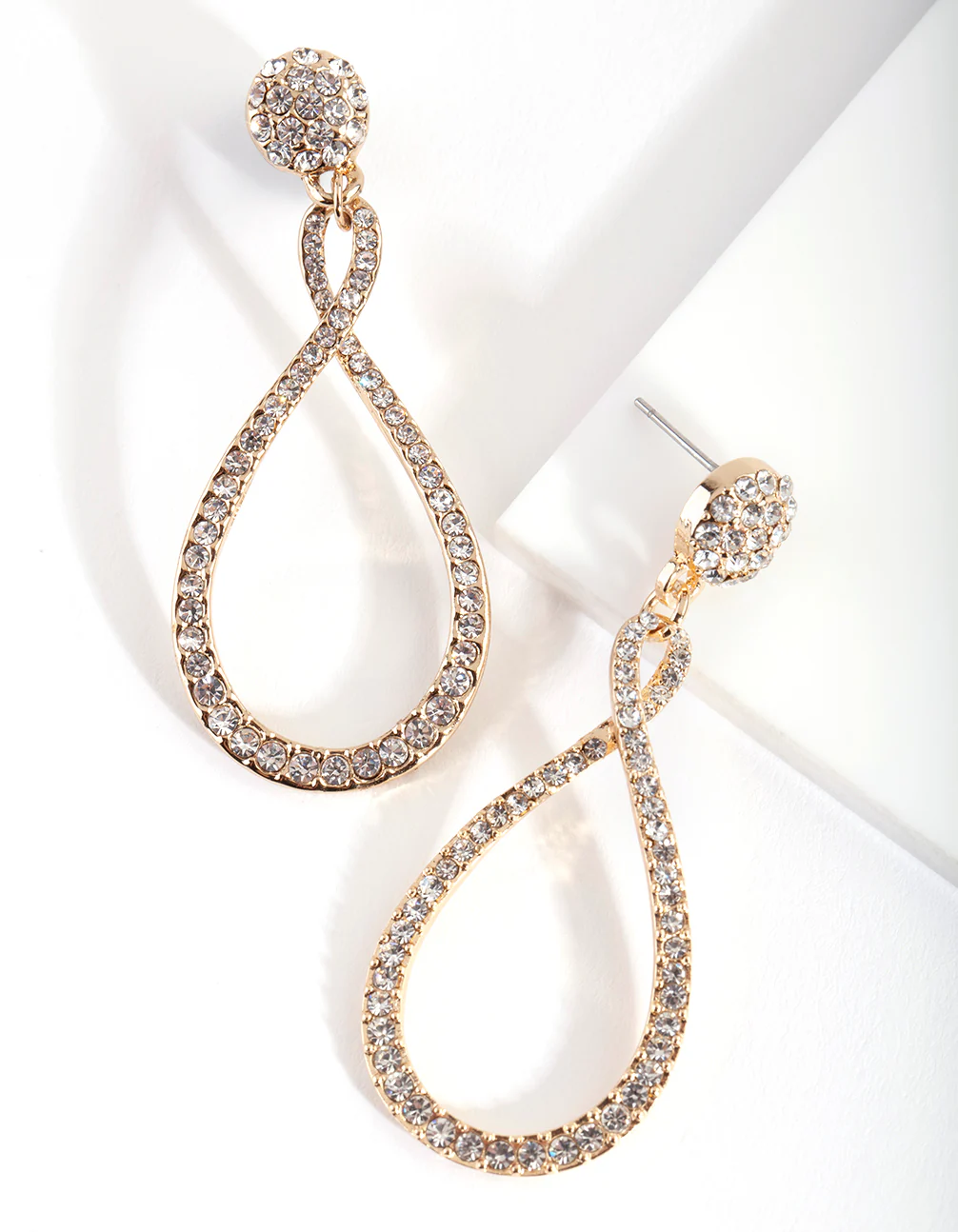 Gold Twist Drop Earrings
