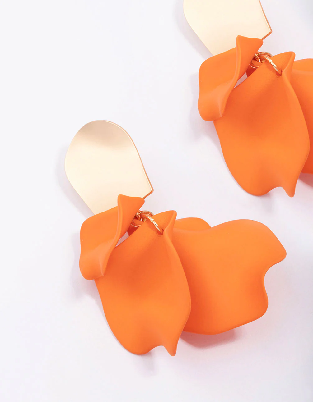 Orange Petal Drop Earrings - Image 2
