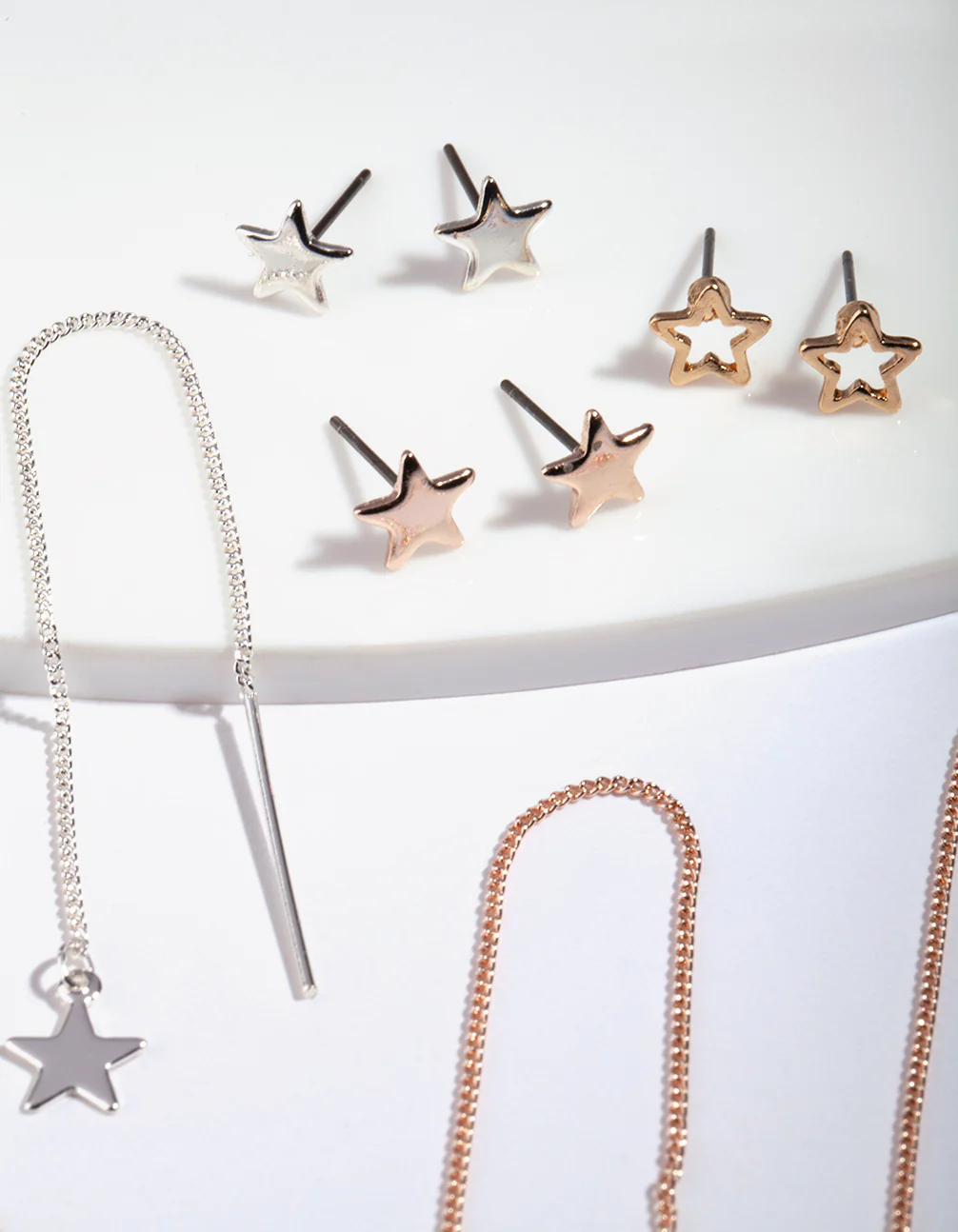 Gold Star Stud Drop Star Earring Pack - Image 2