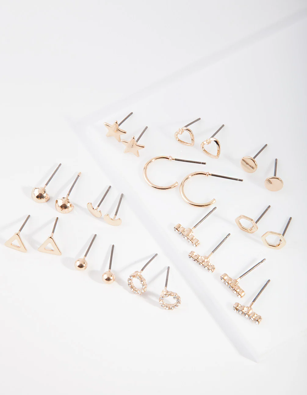 Gold Star & Geometric Shaped Stud Earring 12-Pack - Image 2