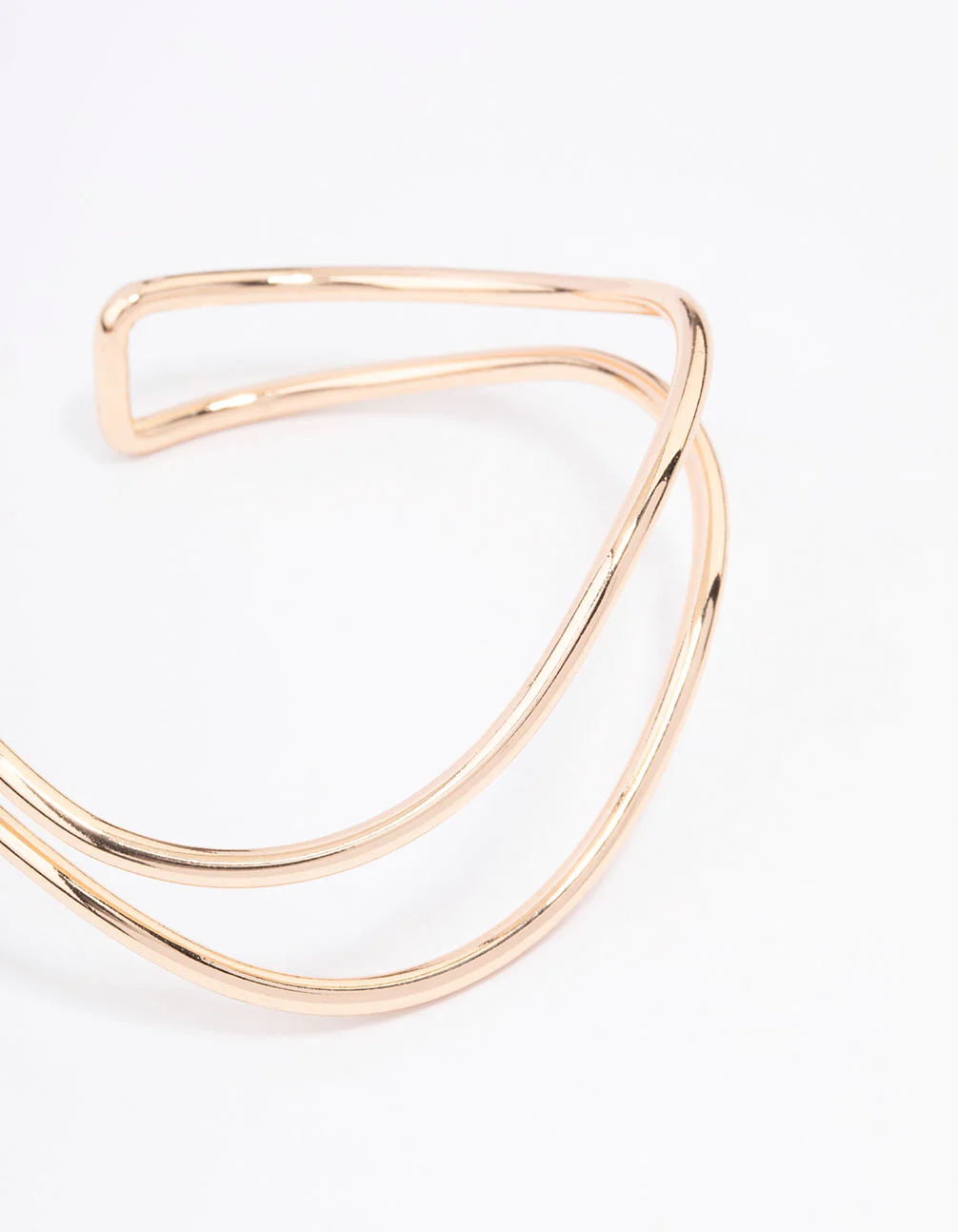 Gold Double Row Organic Wave Bangle - Image 2