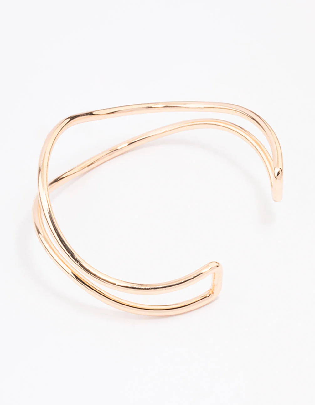 Gold Double Row Organic Wave Bangle - Image 3