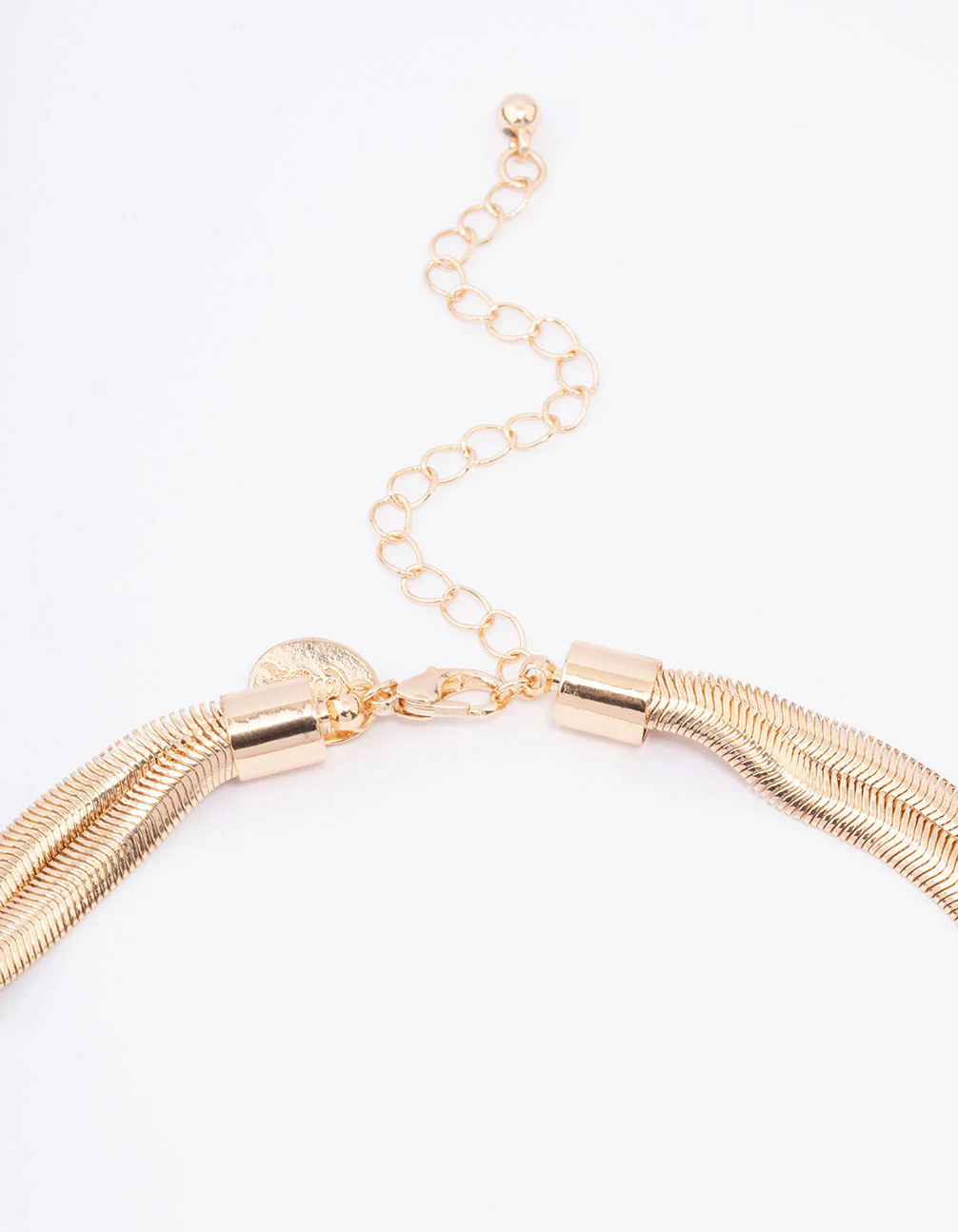 Gold Double Row Snake Chain Knotted Necklace - Image 3
