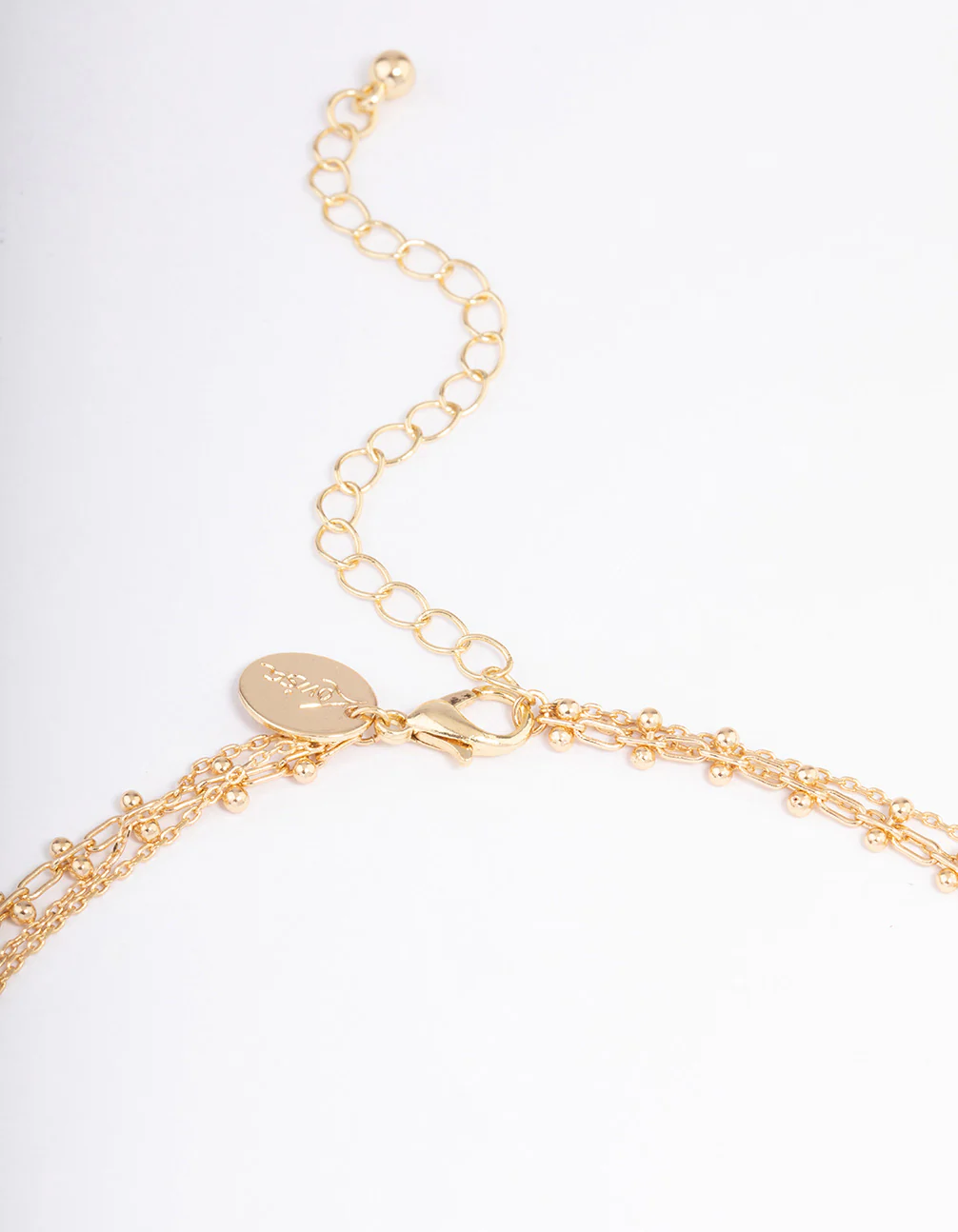Gold Triple Layered Pearl Pendant Necklace - Image 3