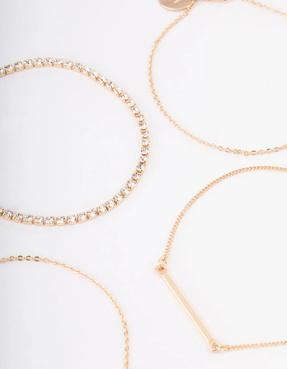 Gold Ball Diamante Chain Bracelet 4-Pack - Image 3