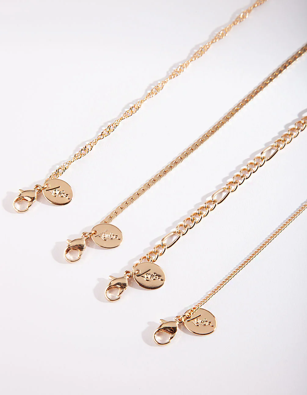Gold Diamante Bracelet & Anklet 4-Pack Set - Image 3