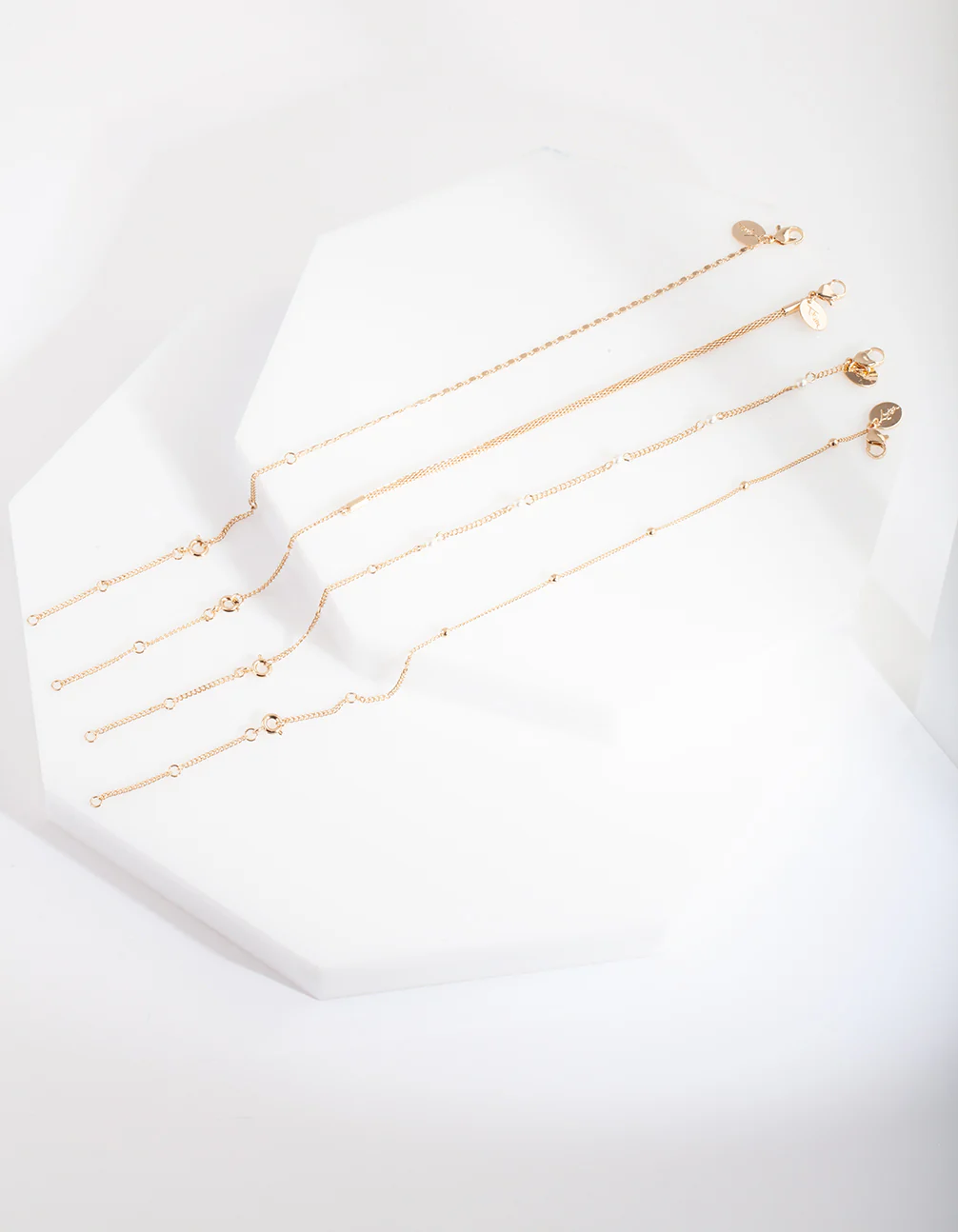 Gold Chain Pearl Anklet Bracelet Pack - Image 4