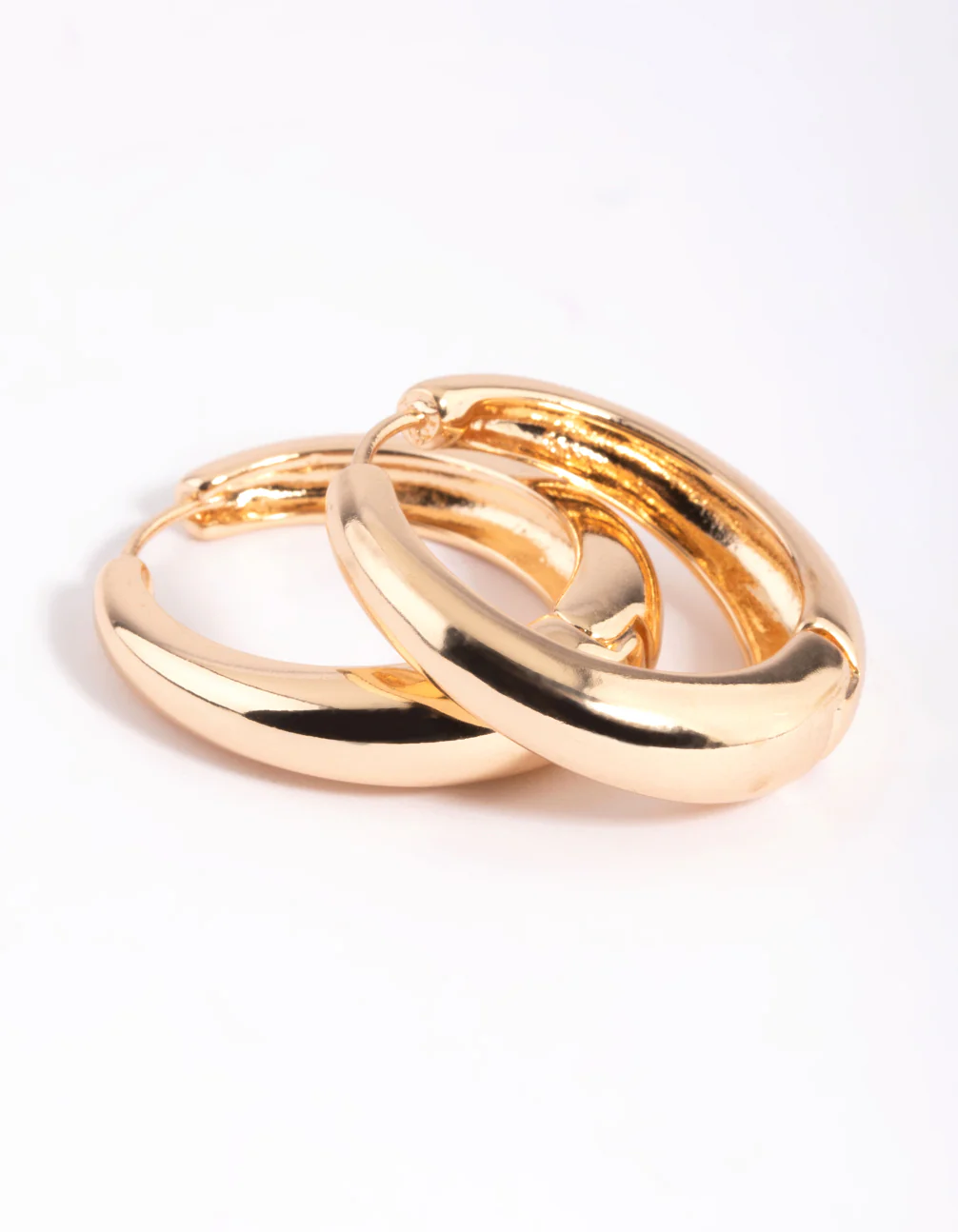 Gold Hinge Classic Hoop Earrings - Image 3