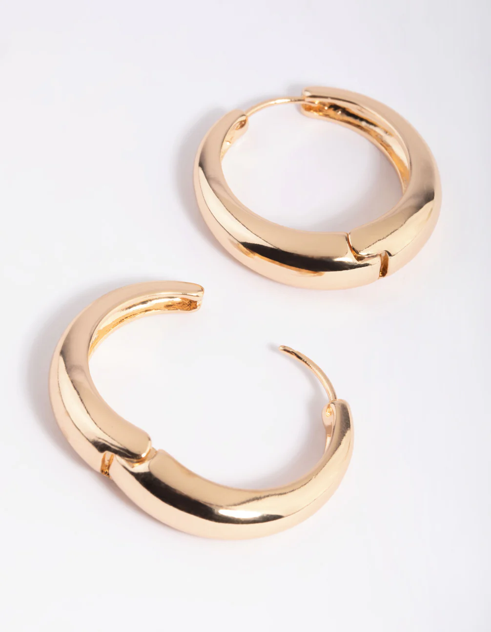 Gold Hinge Classic Hoop Earrings - Image 4