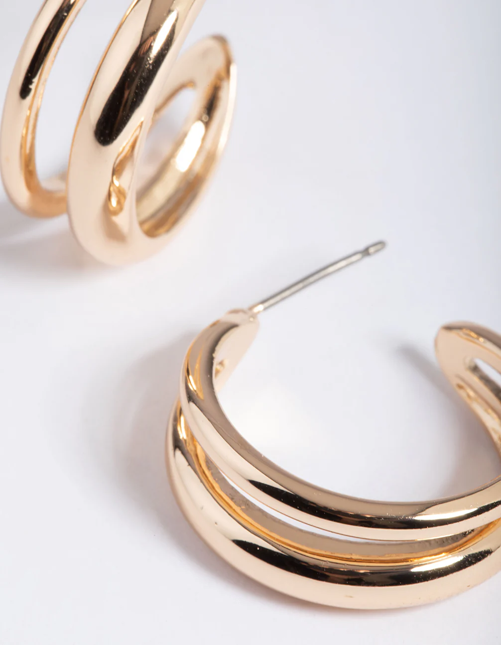 Gold Double Hoop Earrings - Image 3