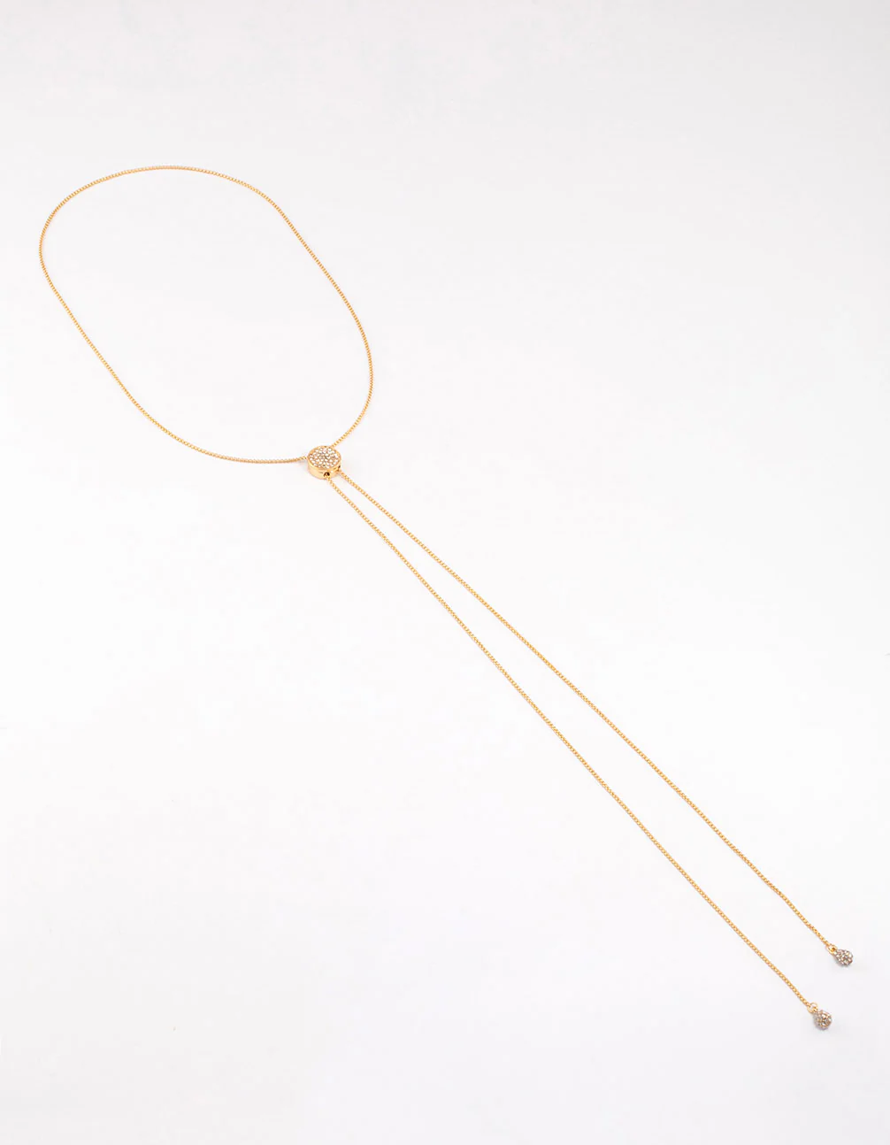 Gold Diamante Adjustable Chain Necklace - Image 2