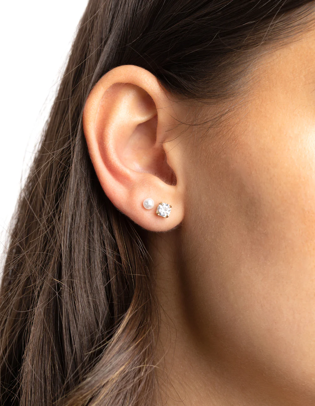 Gold Diamante Stud Earring 5-Pack - Image 2