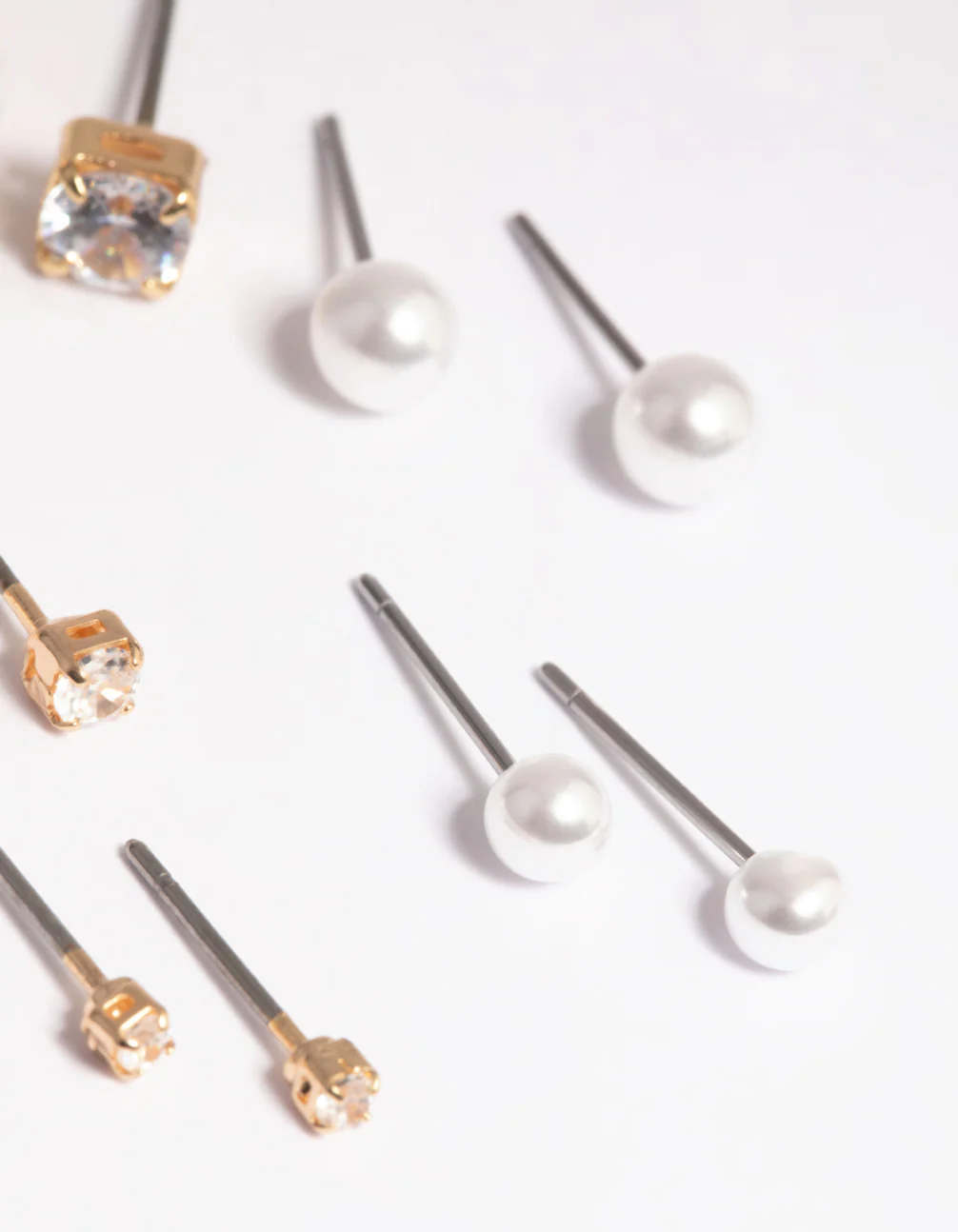 Gold Diamante Stud Earring 5-Pack - Image 4