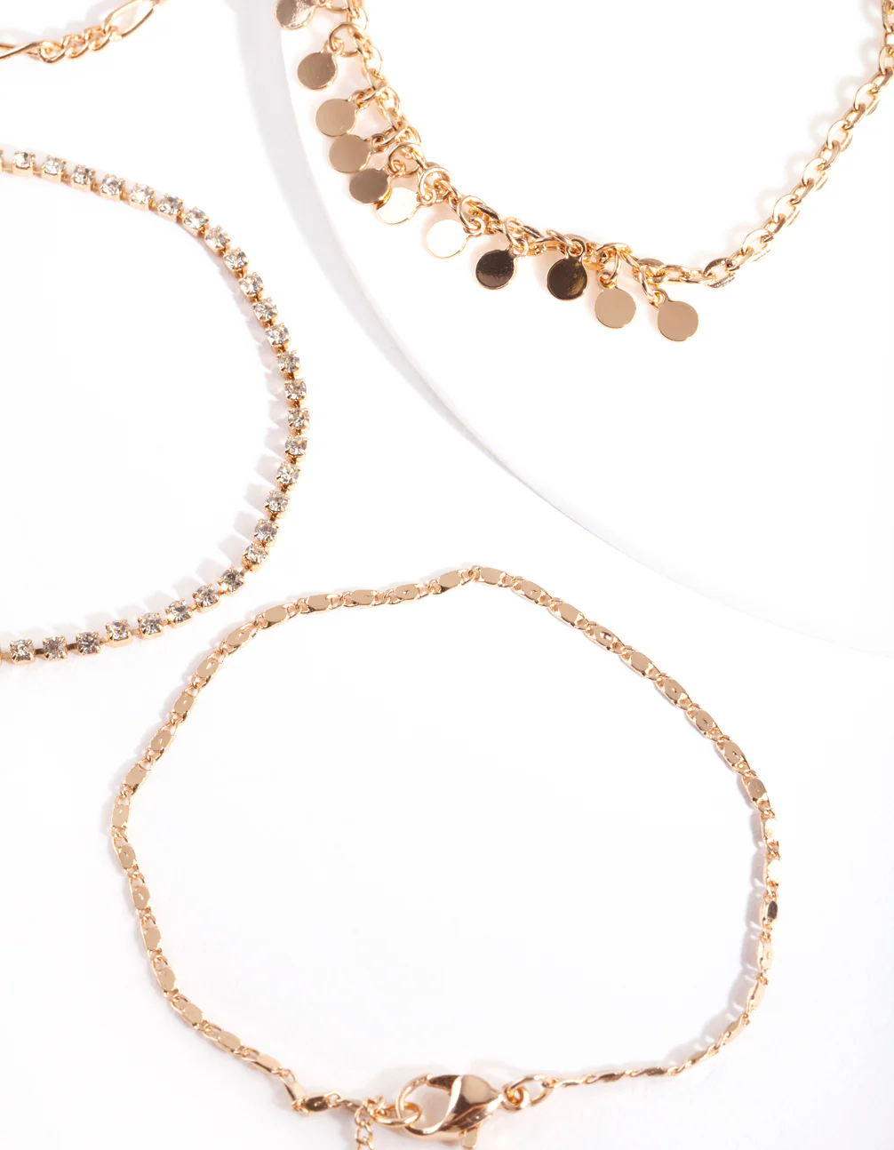 Diamante & Jingle Anklet Bracelet 4-Pack - Image 3