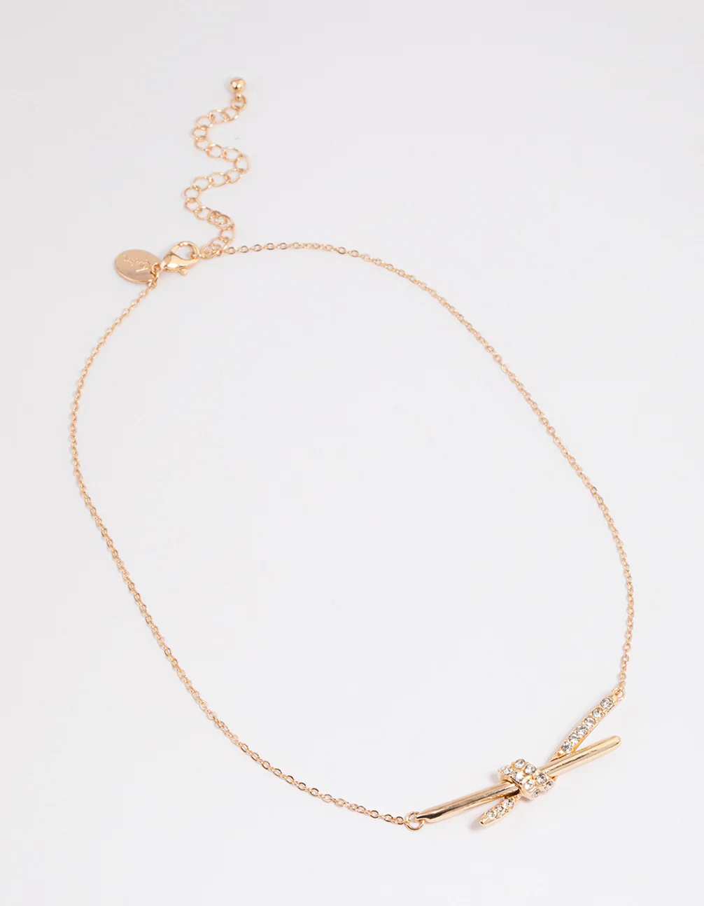 Gold Diamante Knotted Twisted Necklace - Image 2