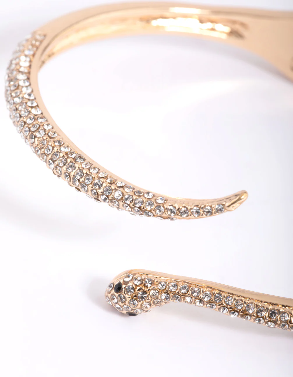 Gold Diamante Snake Hinge Bracelet - Image 3