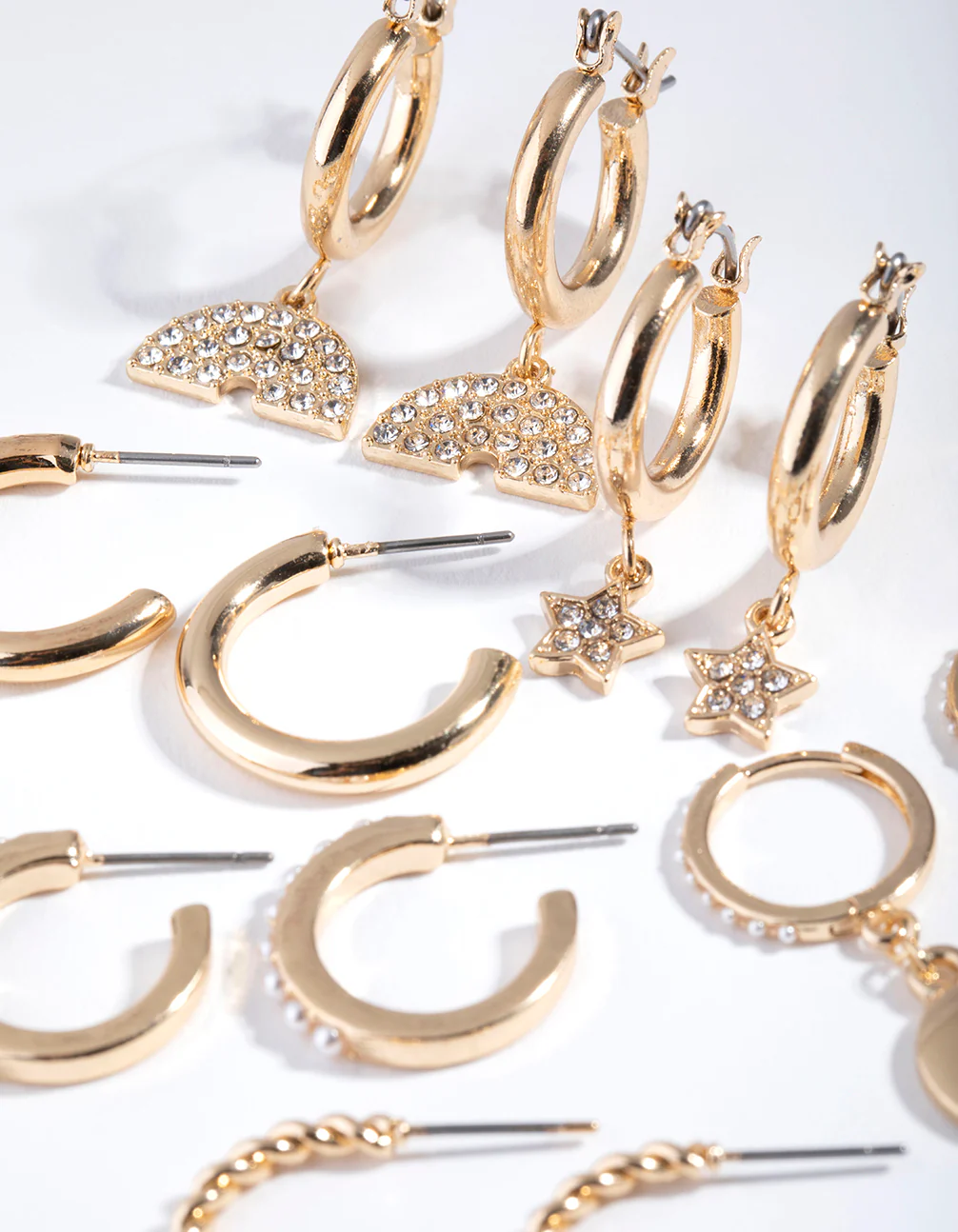 Gold Diamante Yin Yang 6-Pack Earring - Image 2