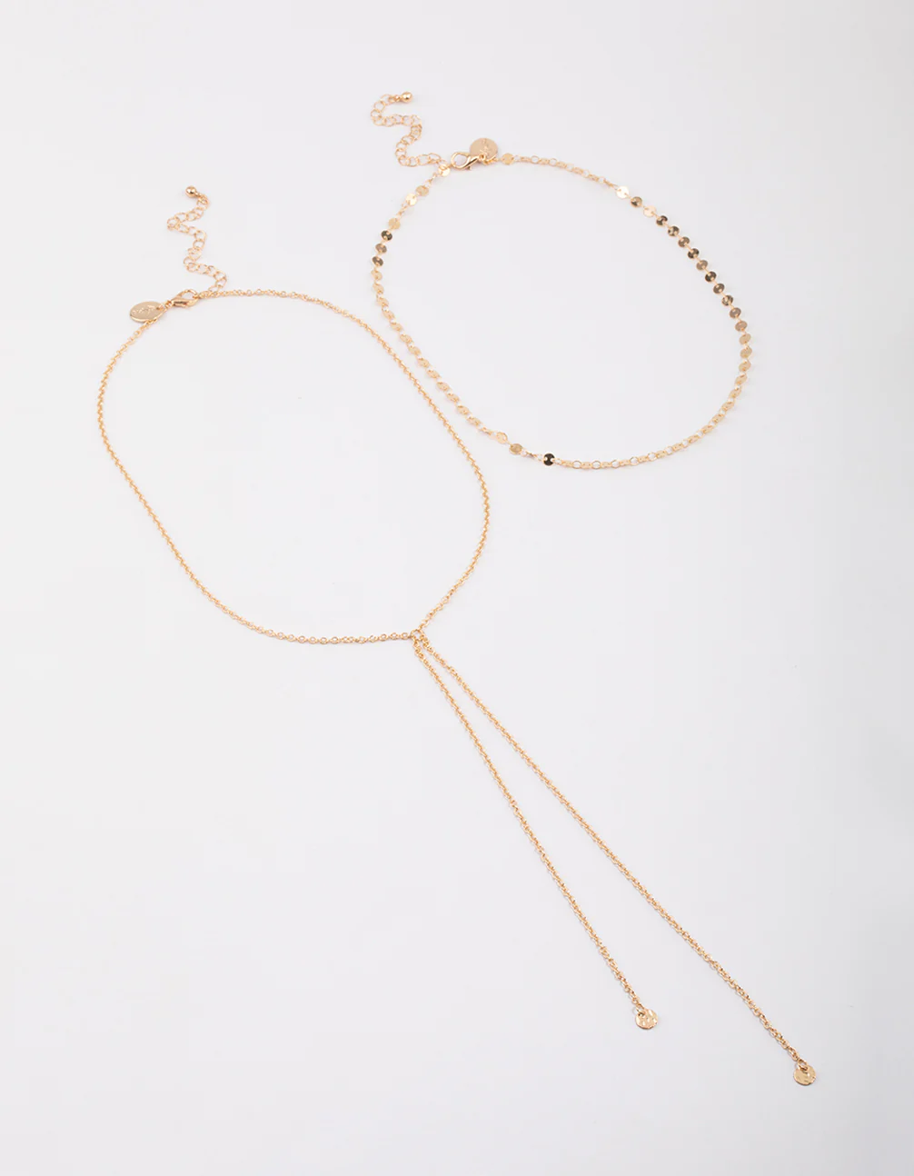 Gold Disc Link Layered Necklace - Image 2