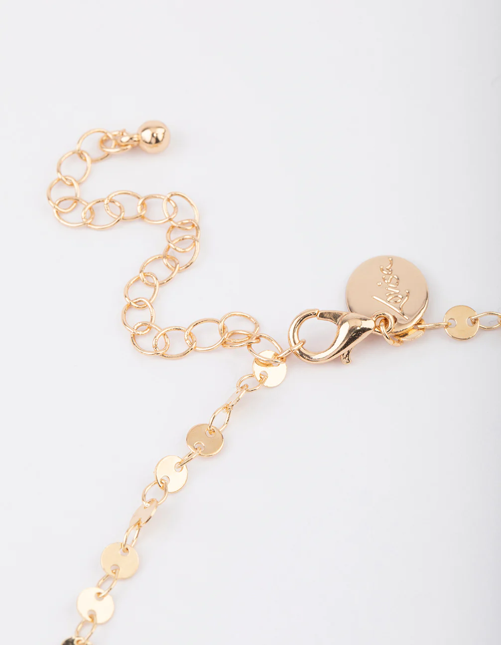 Gold Disc Link Layered Necklace - Image 3