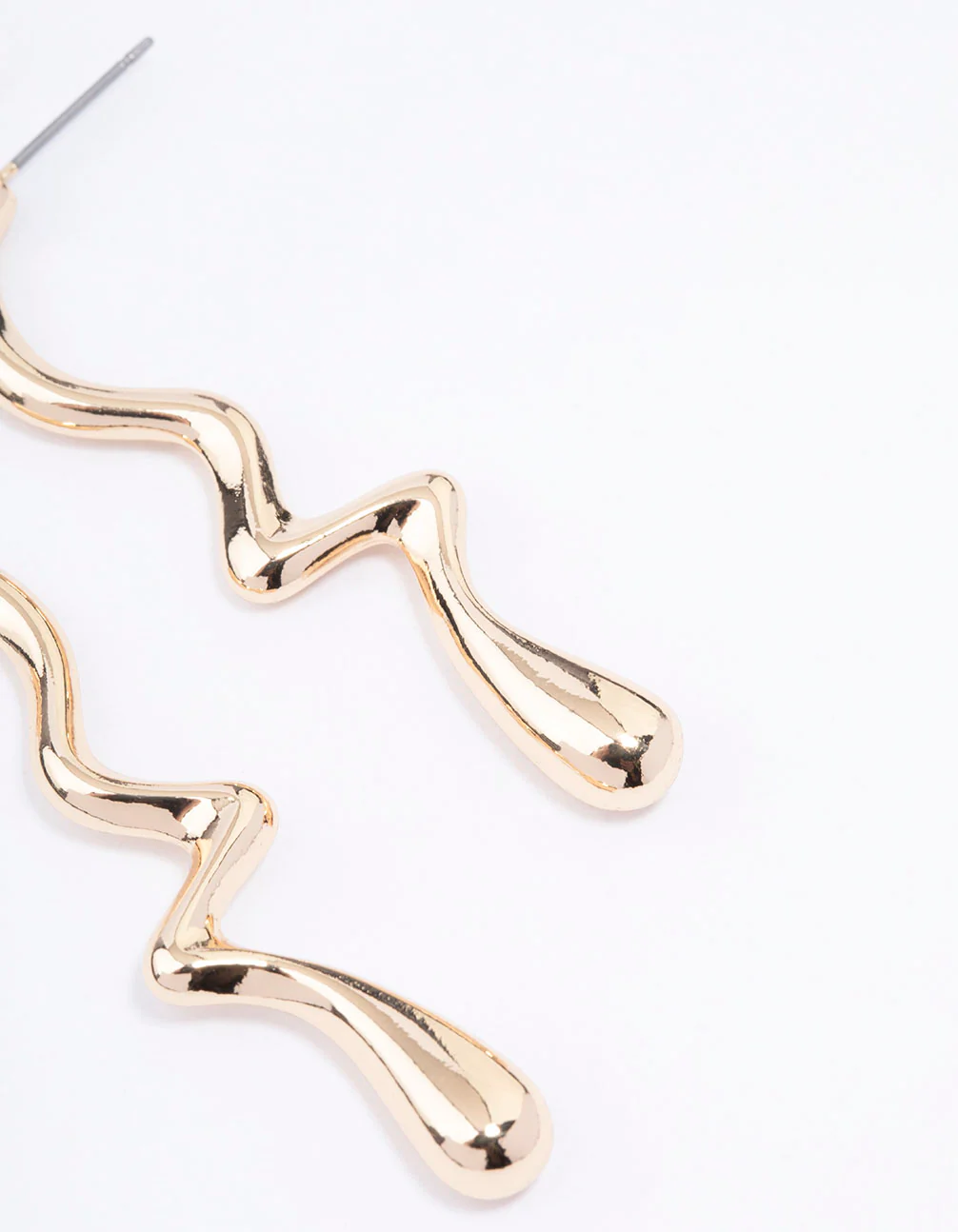 Gold Drip Drop Earrings - Image 3
