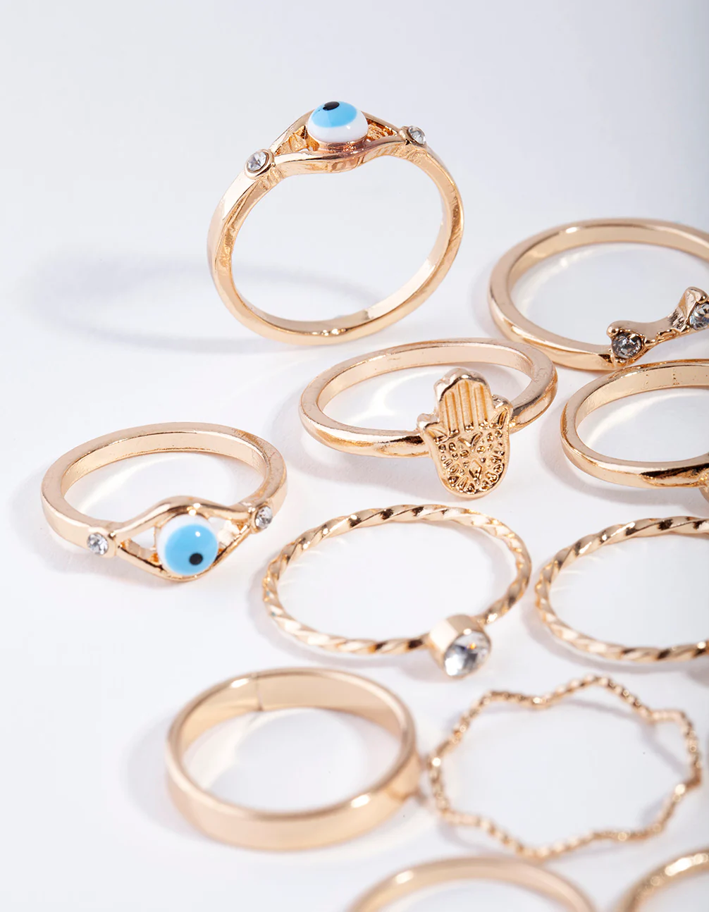 Gold Evil Eye & Hamsa Ring 24-Pack - Image 2