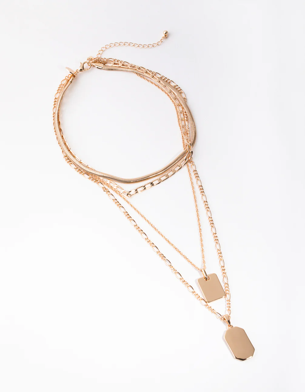Gold Figaro Disc 4-row Necklace - Image 2