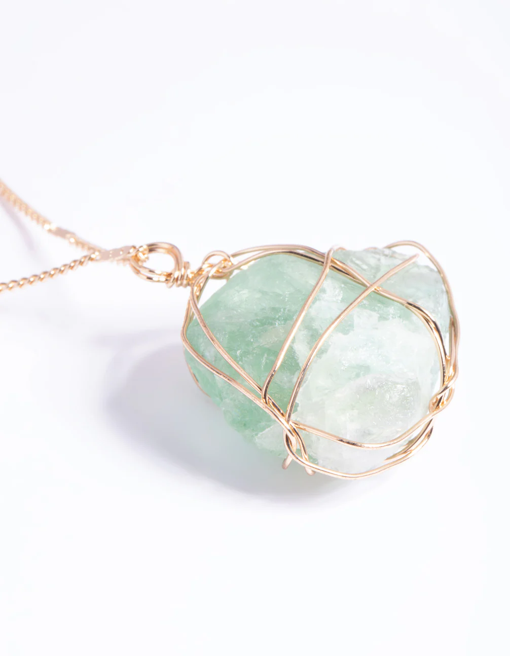 Green Fluorite Cage Statement Necklace - Image 3