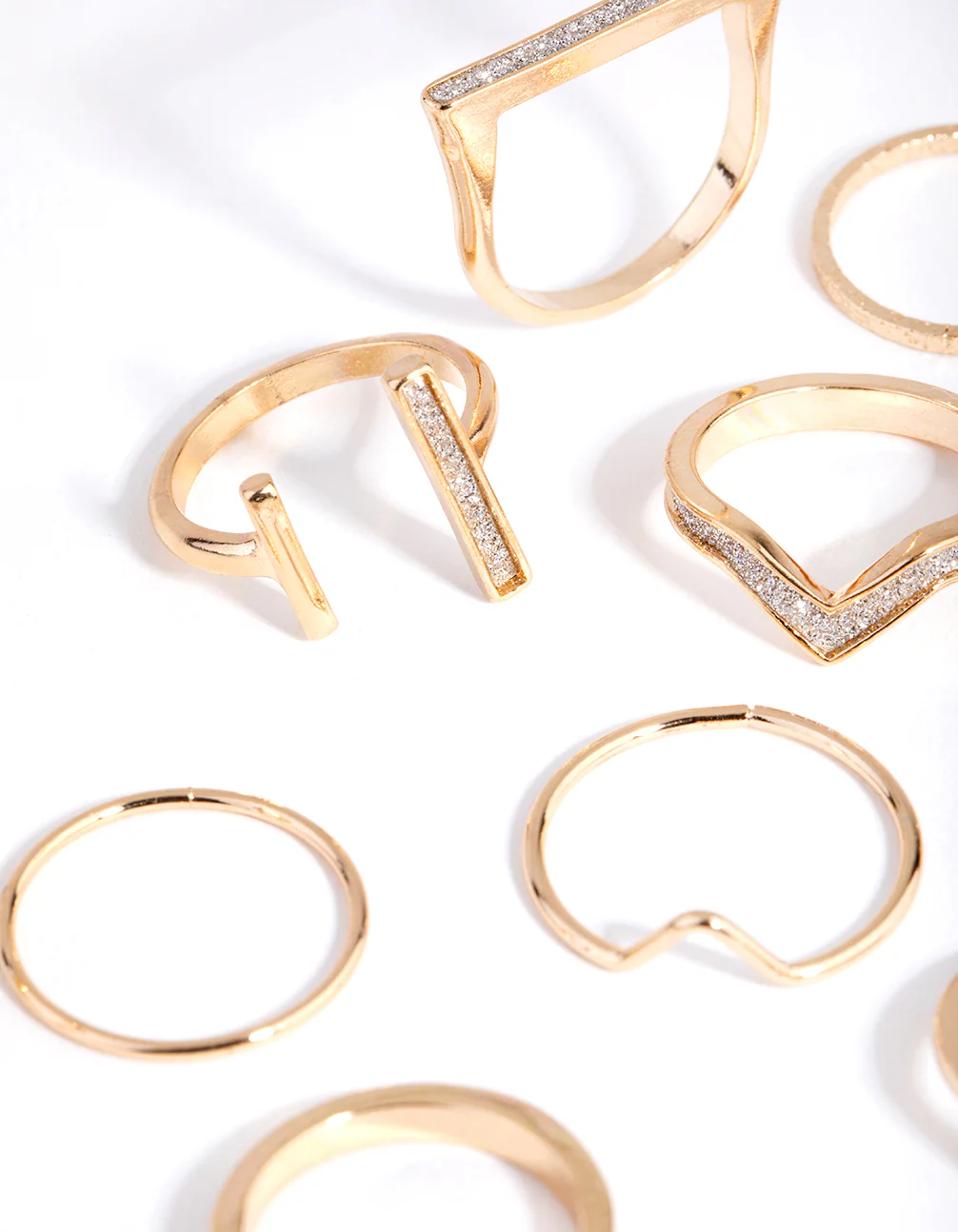 Gold Glitter Geometric Ring 24-Pack - Image 3