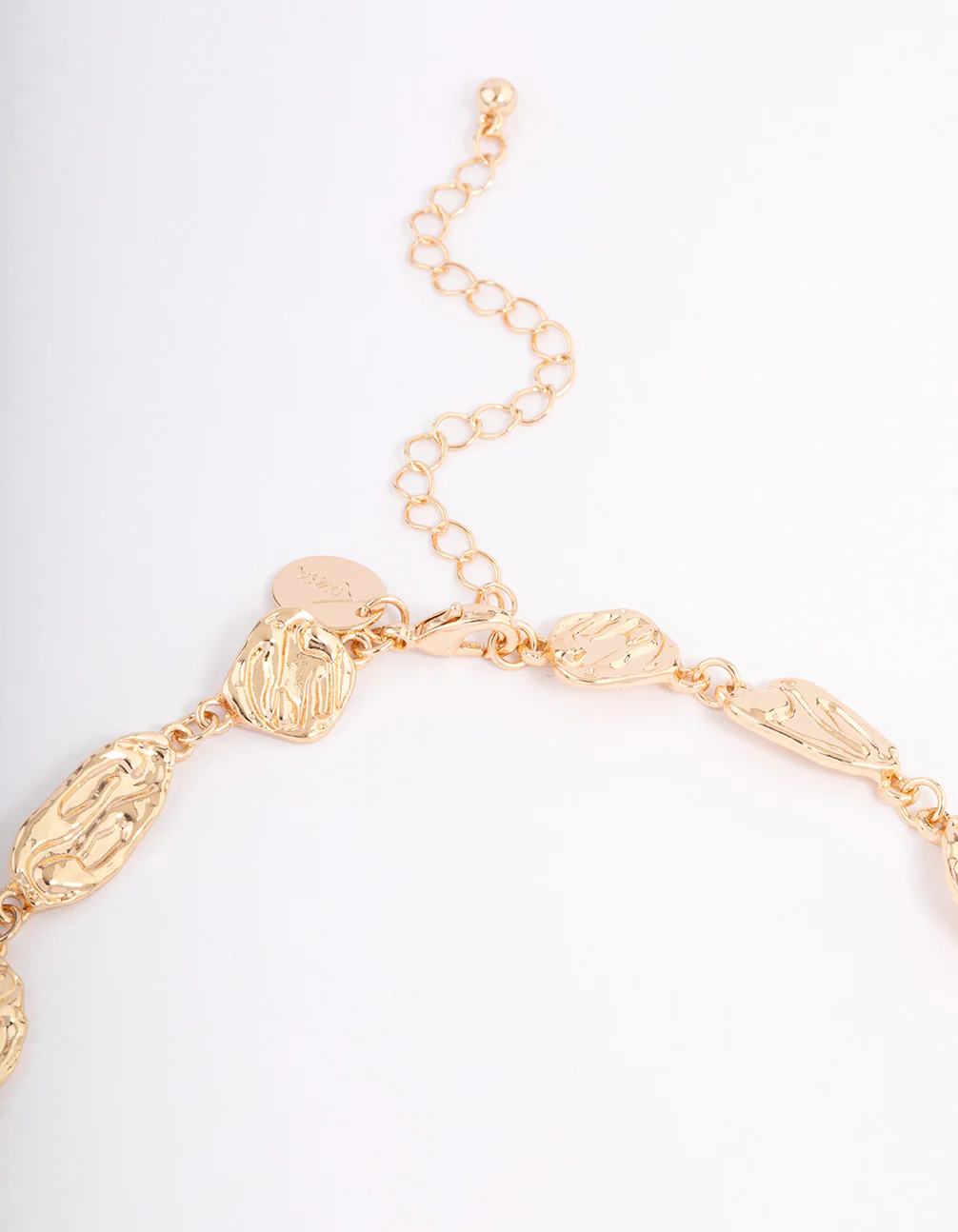 Gold Hammered Disc Necklace - Image 3