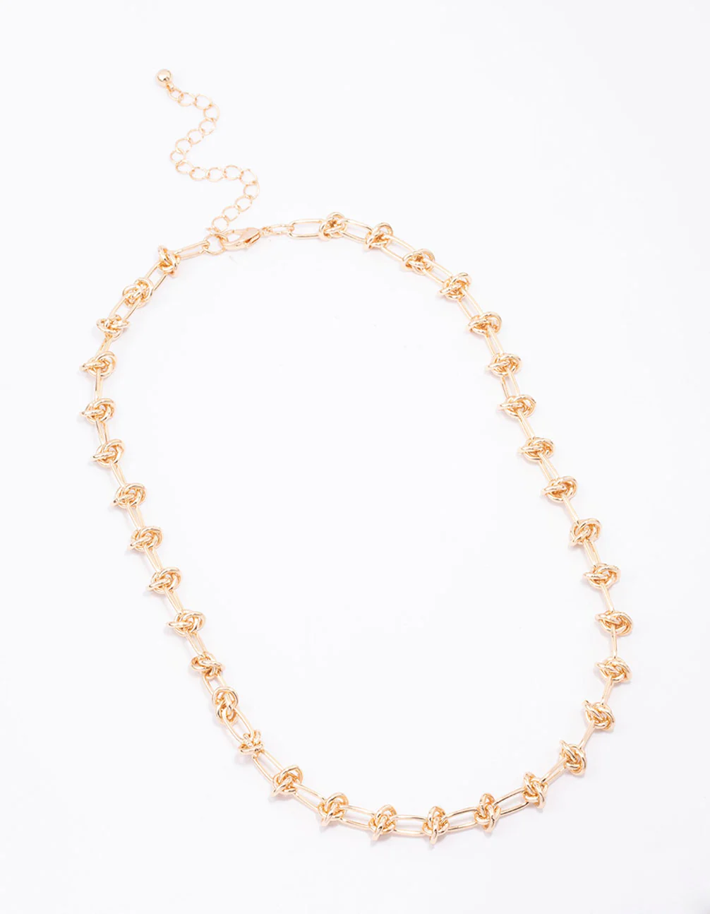 Gold Knotted Link Necklace - Image 2