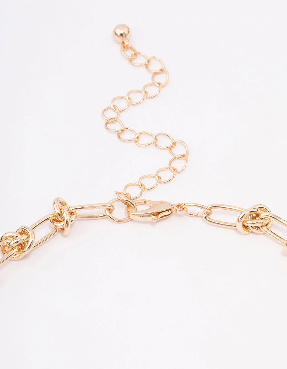 Gold Knotted Link Necklace - Image 3
