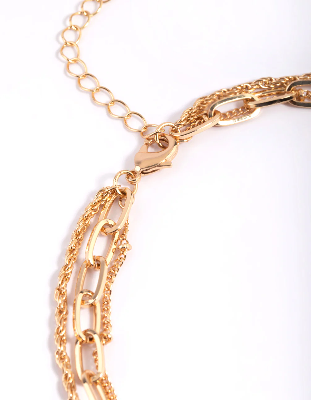 Gold Carabiner Layered Necklace - Image 3