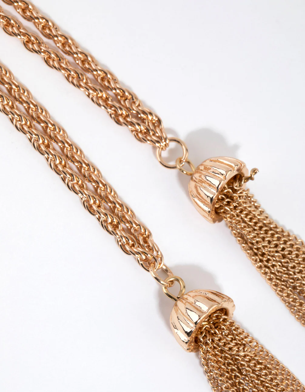 Long Gold Knot & Tassel Necklace - Image 3
